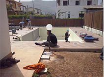 installazione liner armato piscina prefabbricata in pannelli olympic 